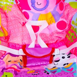 Infant To Toddler Happy Baby Bouncer With Hanging Toys Pink