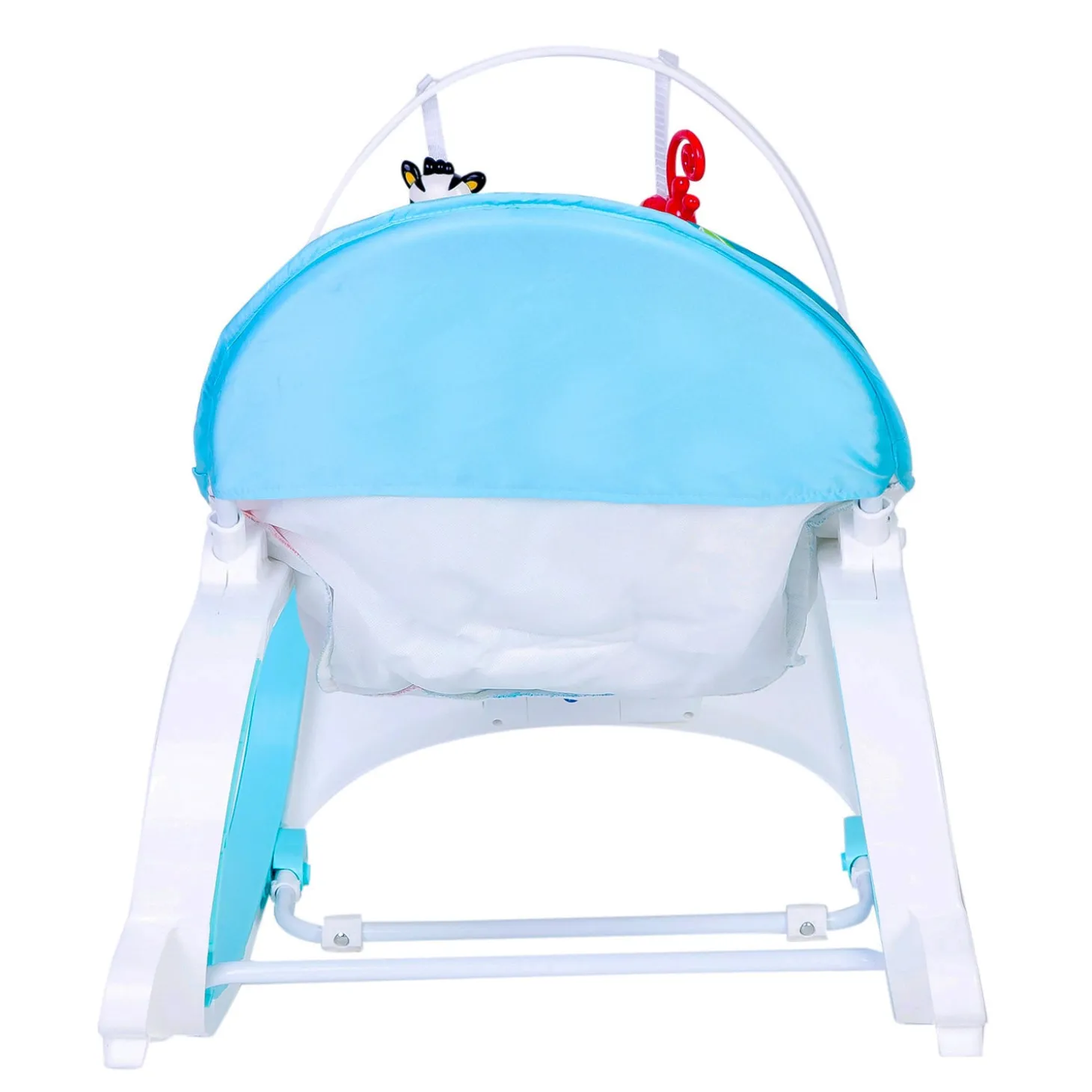 Infant To Toddler Polka Dots Happy Baby Bouncer With Hanging Toys Blue