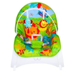 Infant To Toddler With Animals In Jungle Happy Baby Bouncer With Hanging Toys Green