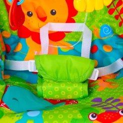 Infant To Toddler With Animals In Jungle Happy Baby Bouncer With Hanging Toys Green