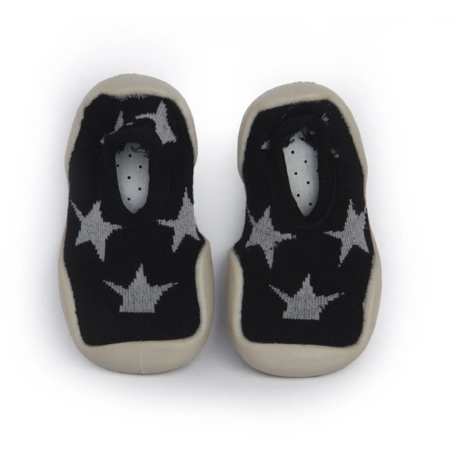 Jumping Star Black Slip-On Shoes