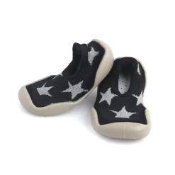 Jumping Star Black Slip-On Shoes