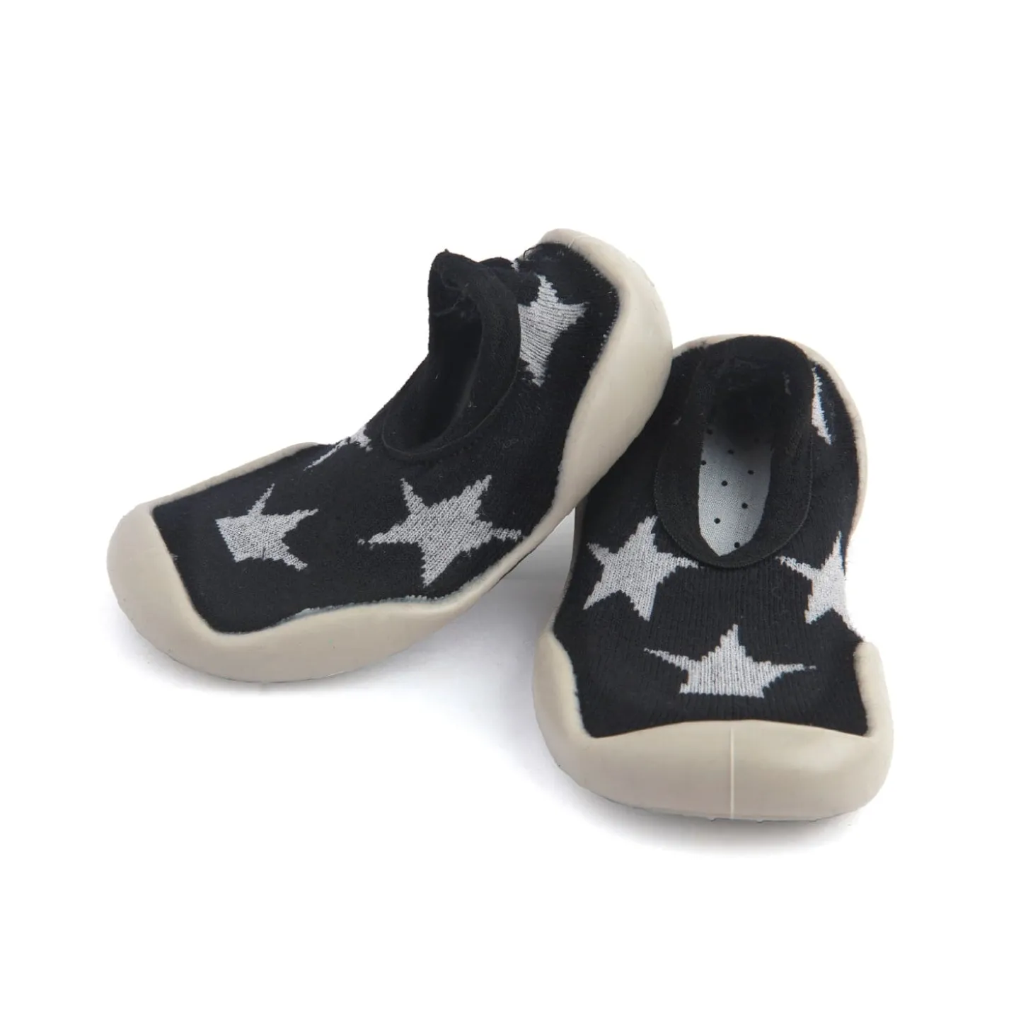 Jumping Star Black Slip-On Shoes