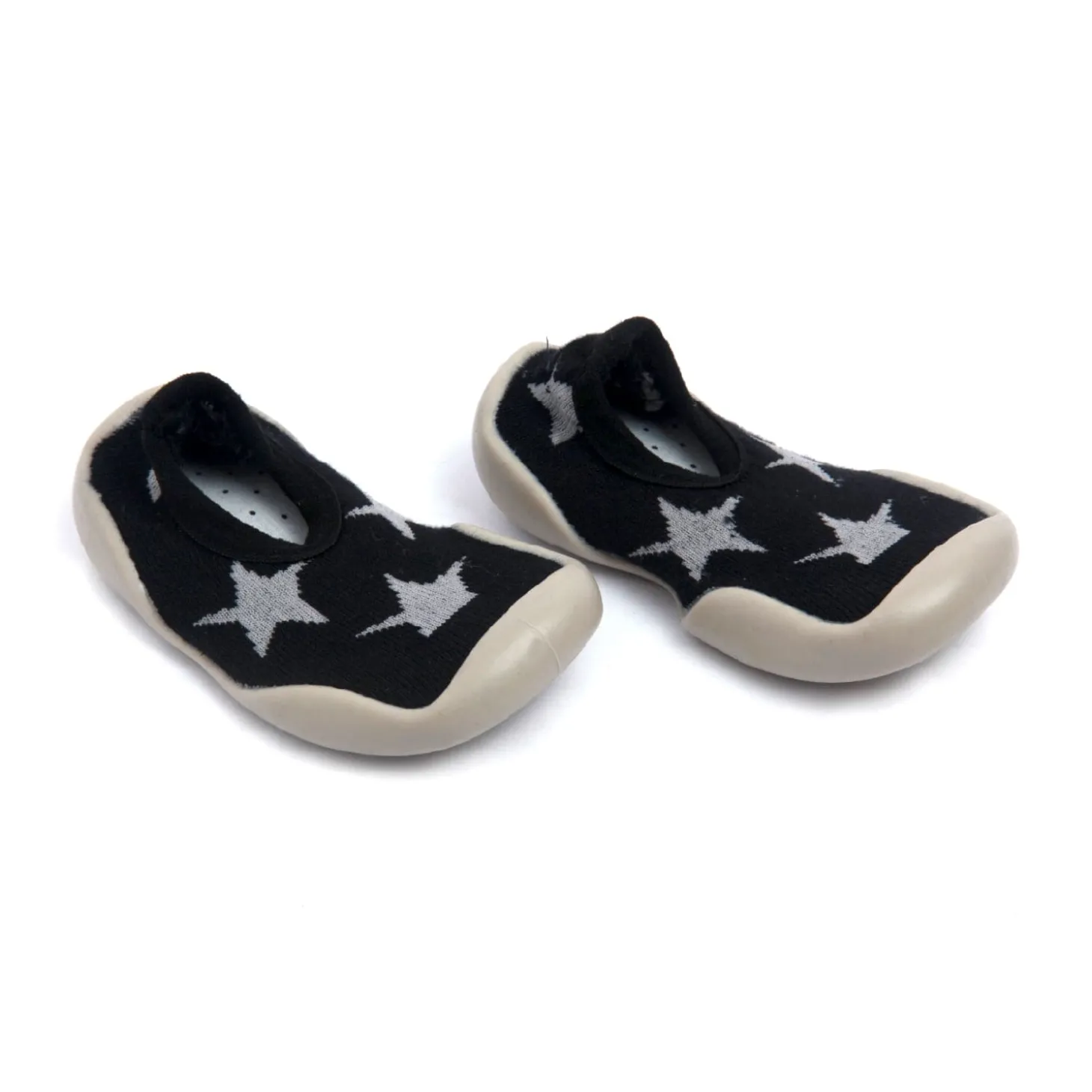 Jumping Star Black Slip-On Shoes
