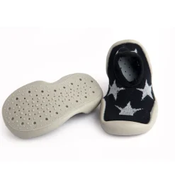 Jumping Star Black Slip-On Shoes