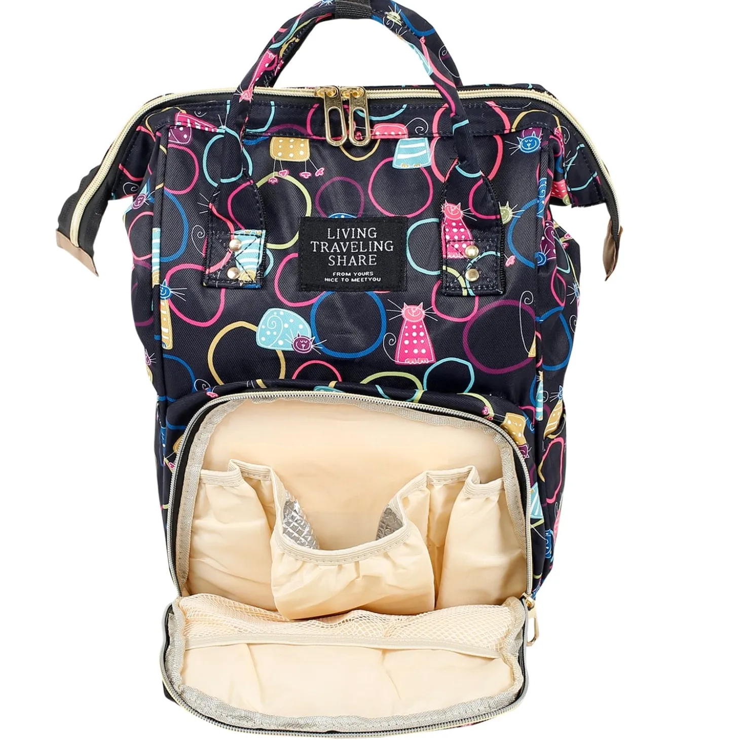 Kitty Black Diaper Bag