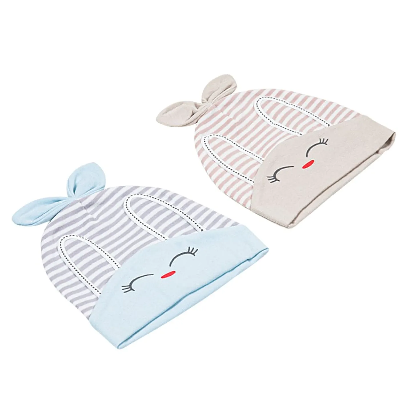 Kitty Blue, Beige 2 Pk Caps