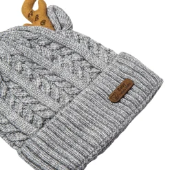 Knit Woollen Cap 3D Alphabet Antler Grey