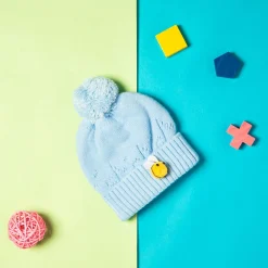 Knit Woollen Cap Honey Bee Blue