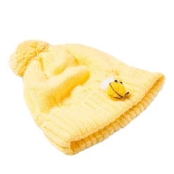 Knit Woollen Cap Honey Bee Yellow