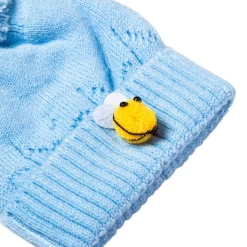 Knit Woollen Cap Honey Bee Blue