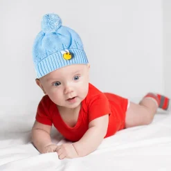 Knit Woollen Cap Honey Bee Blue