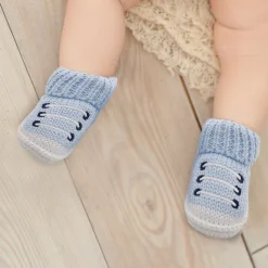 Laces Blue Socks Booties