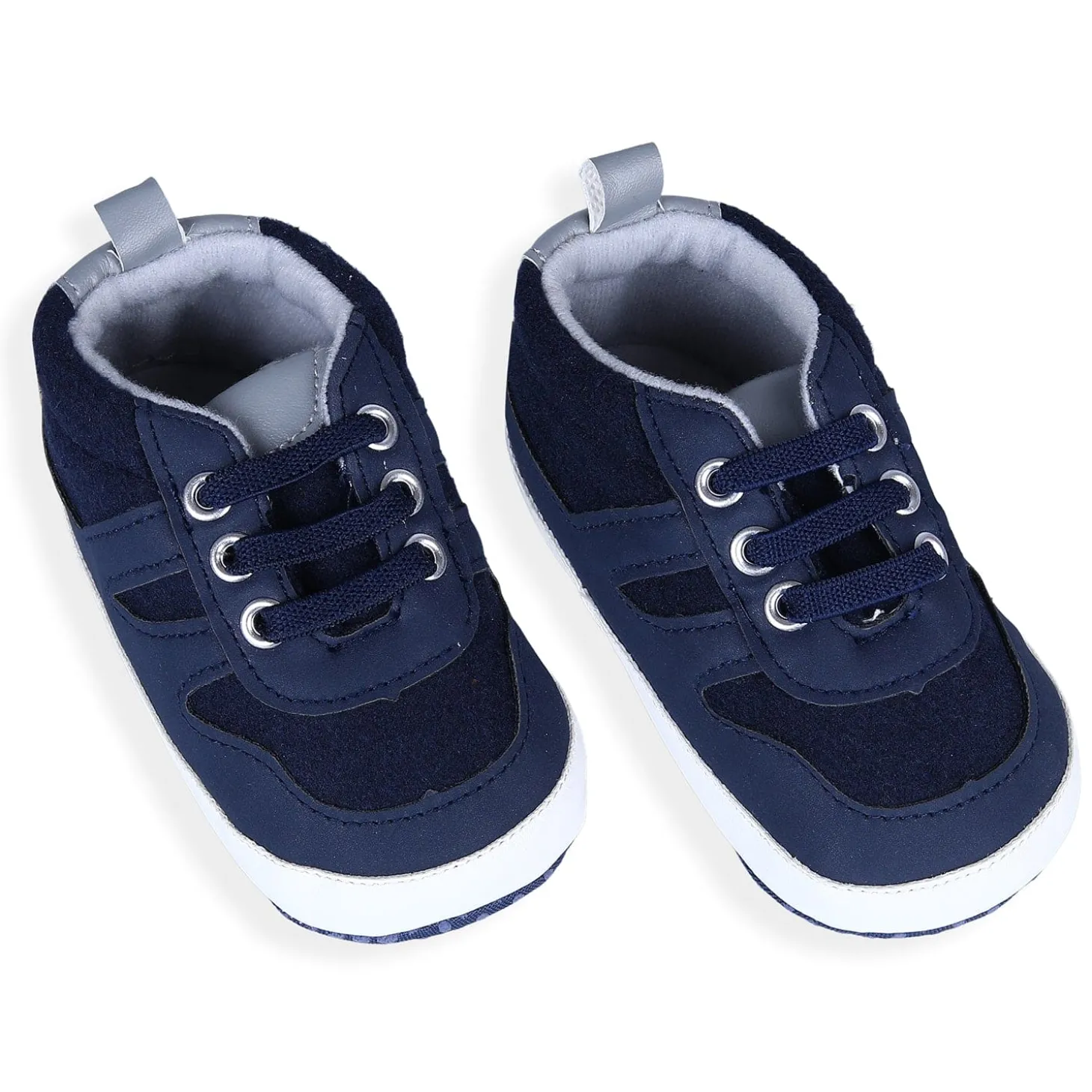 Lace-up Colour-blocked Comfortable Anti-Slip Sneaker Booties - Blue