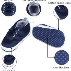 Lace-up Colour-blocked Comfortable Anti-Slip Sneaker Booties - Blue