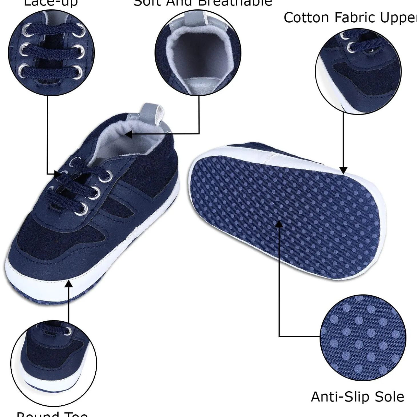 Lace-up Colour-blocked Comfortable Anti-Slip Sneaker Booties - Blue