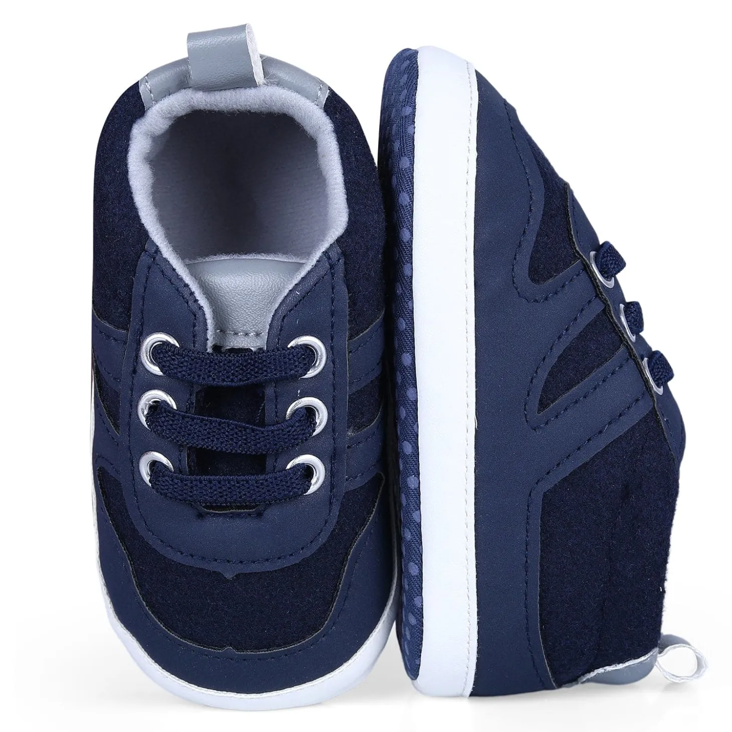 Lace-up Colour-blocked Comfortable Anti-Slip Sneaker Booties - Blue