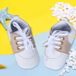 Lace-Up Stylish Leather Sneaker Shoes - White