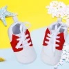 Lace-Up Stylish Leather Sneaker Shoes - Red