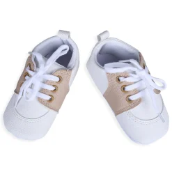 Lace-Up Stylish Leather Sneaker Shoes - White