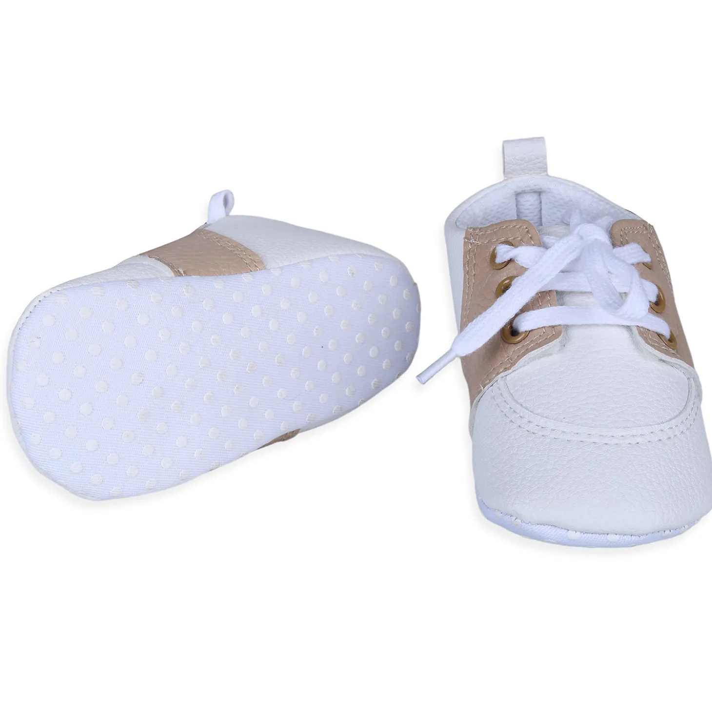 Lace-Up Stylish Leather Sneaker Shoes - White