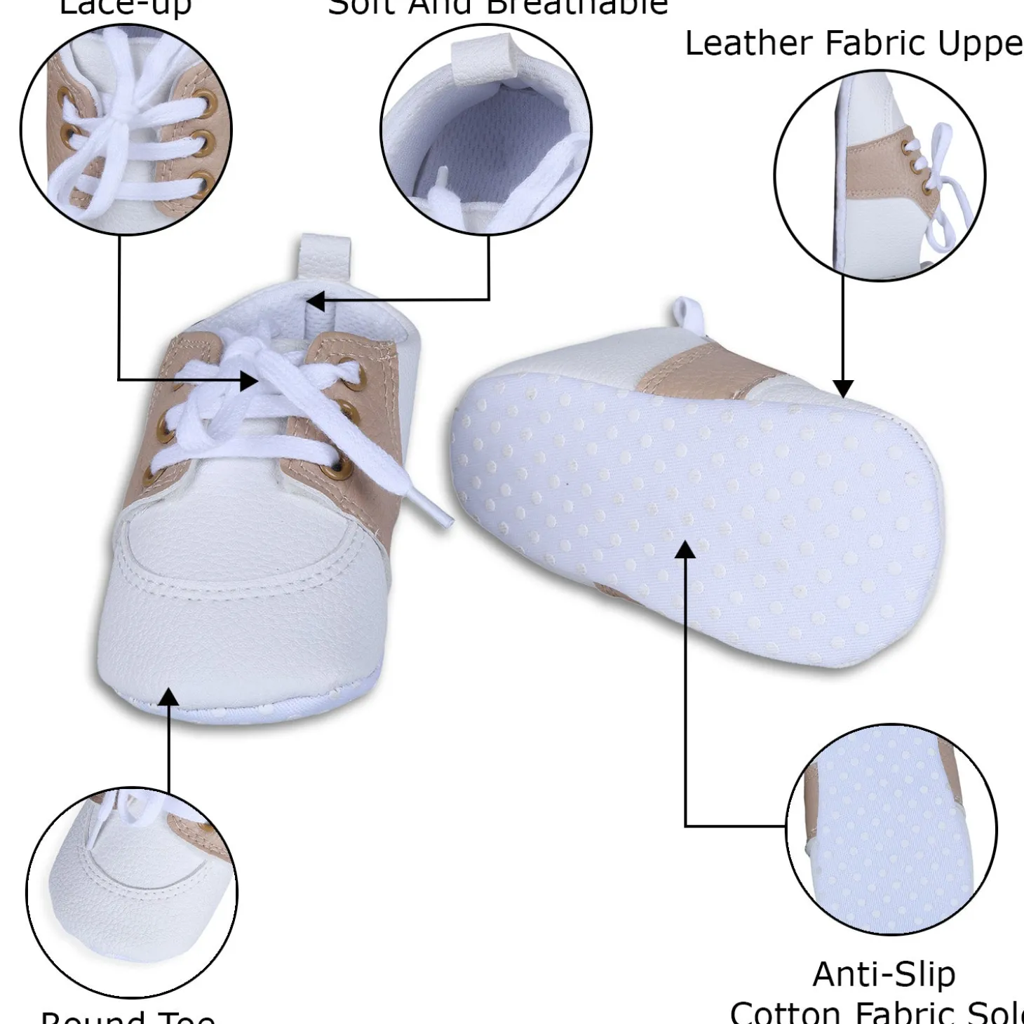 Lace-Up Stylish Leather Sneaker Shoes - White