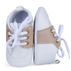 Lace-Up Stylish Leather Sneaker Shoes - White