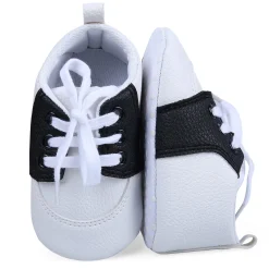 Lace-Up Stylish Leather Sneaker Shoes - Black