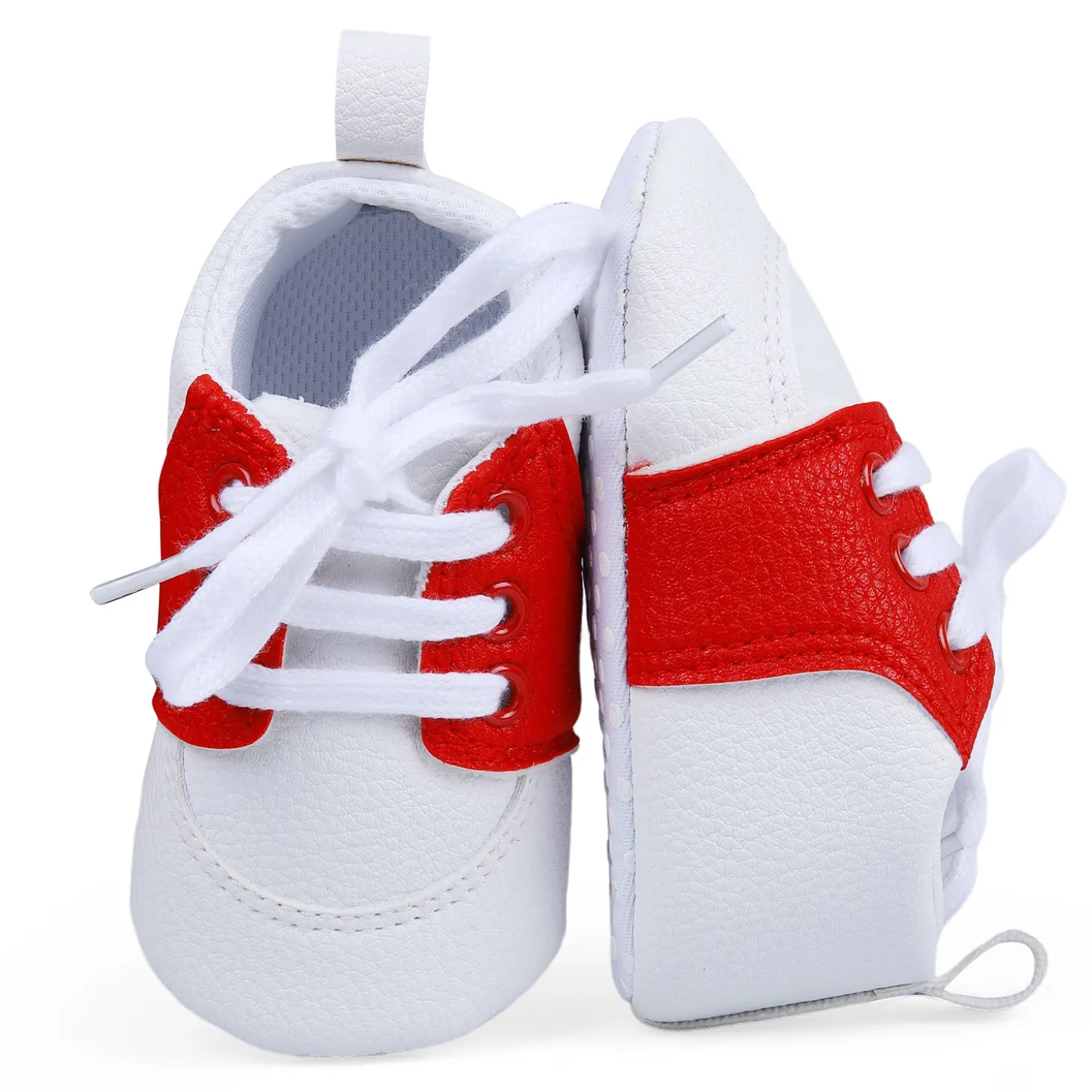 Lace-Up Stylish Leather Sneaker Shoes - Red