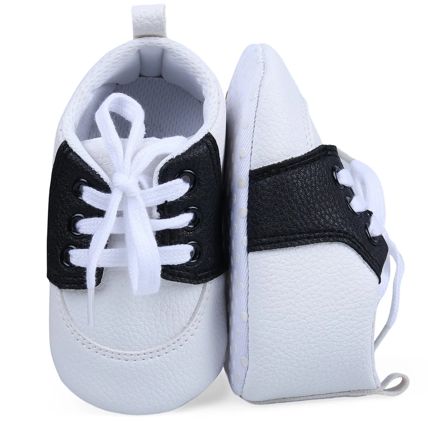 Lace-Up Stylish Leather Sneaker Shoes - Black