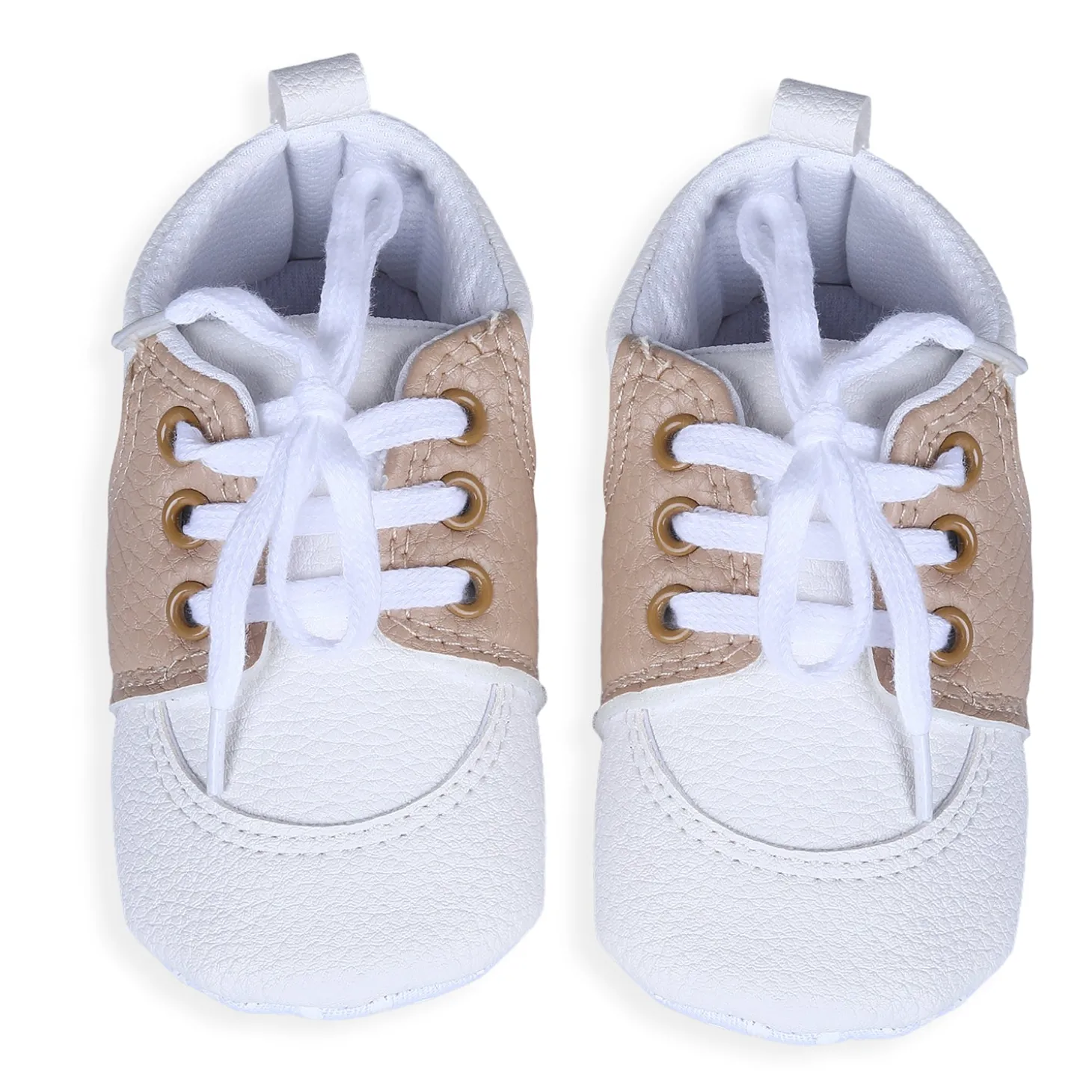 Lace-Up Stylish Leather Sneaker Shoes - White