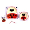 Ladybug Red Bamboo Fiber Dinner Set Large