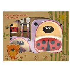 Ladybug Red Bamboo Fiber Dinner Set Large