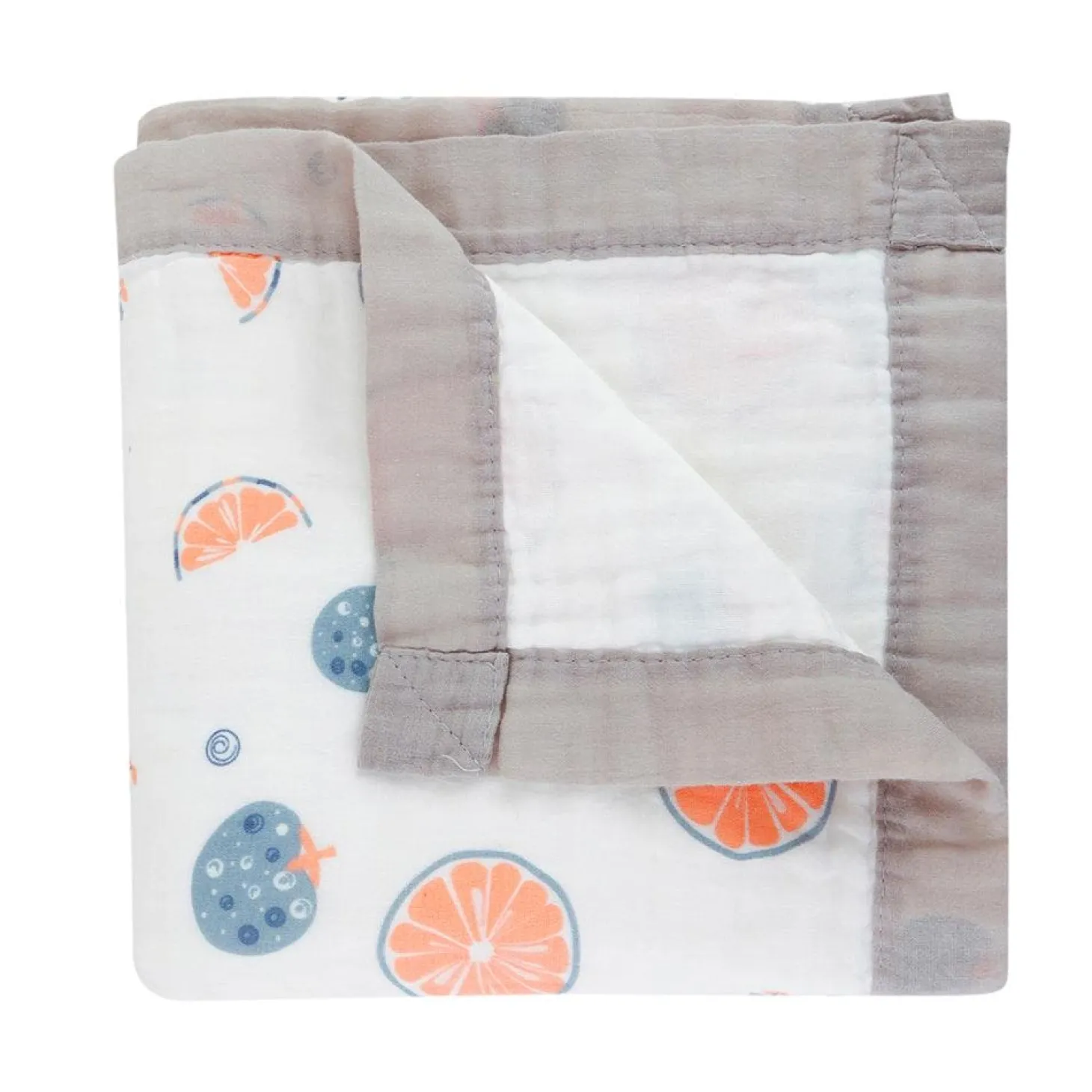 Lemon White Small Muslin Blanket