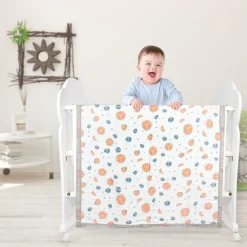 Lemon White Small Muslin Blanket