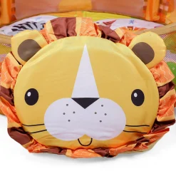 Lion Infant Play Mat Activity Gym With Hanging Toys And Balls - Yellow