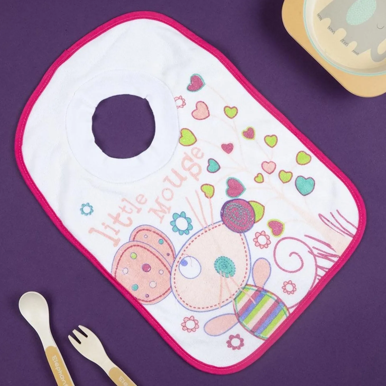 Litte Mouse Pink Bibs