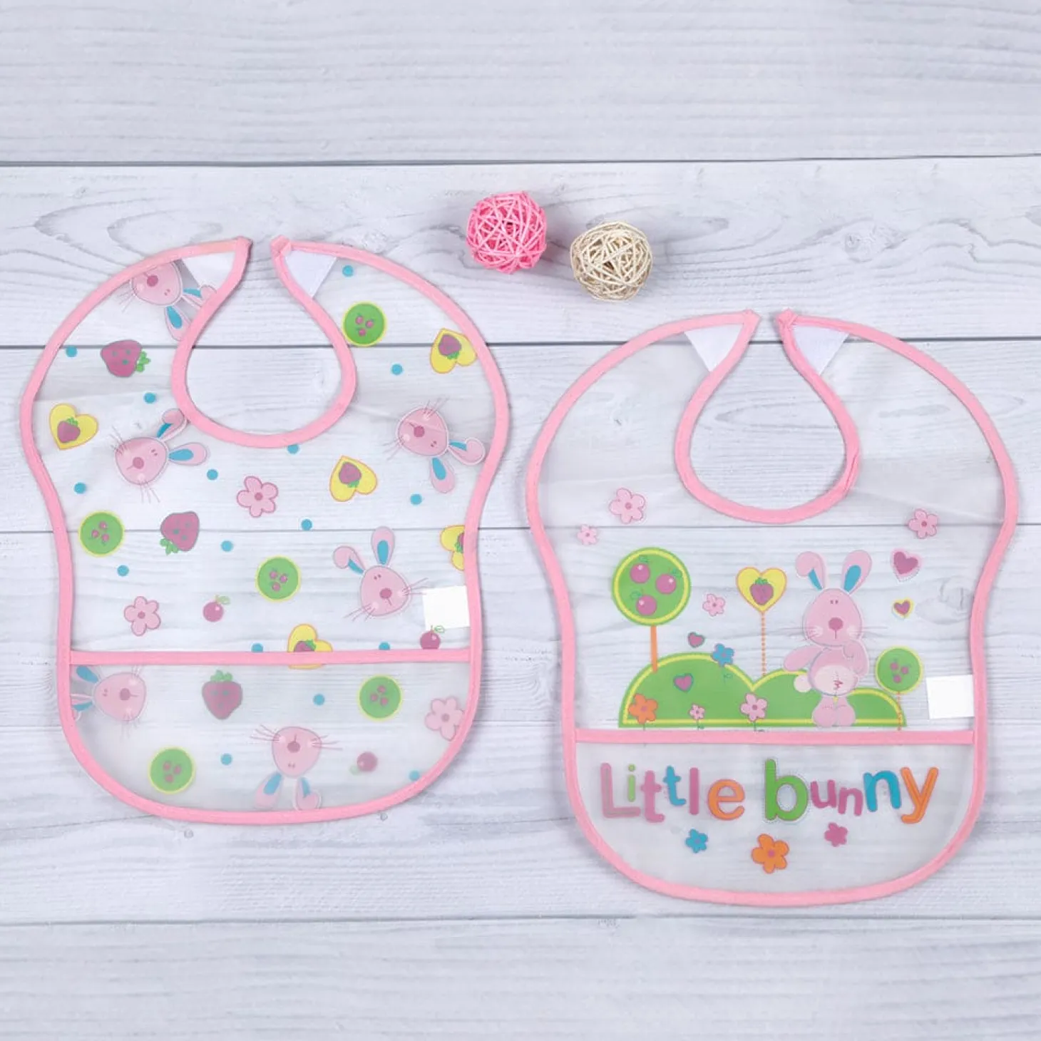 Little Bunny Peach 2 Pk Bibs
