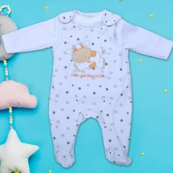 Little Cow Infant 2 Piece Full Sleeves Tshirt And Romper Set - White