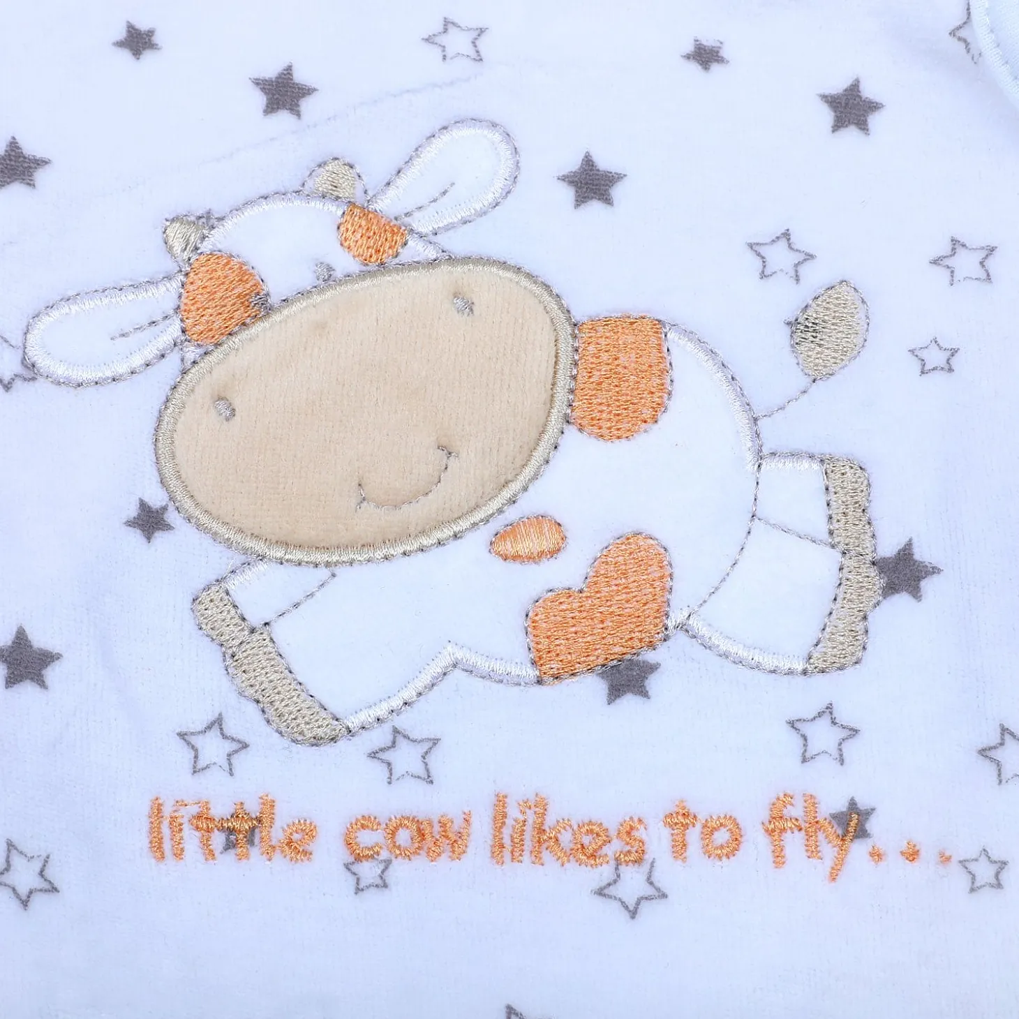 Little Cow Infant 2 Piece Full Sleeves Tshirt And Romper Set - White