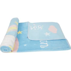 Magical Unicorn Blue One Ply Blanket