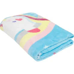 Magical Unicorn Blue One Ply Blanket