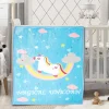 Magical Unicorn Blue Two-Ply Blanket