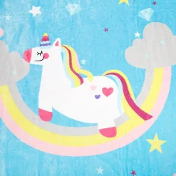 Magical Unicorn Blue Two-Ply Blanket