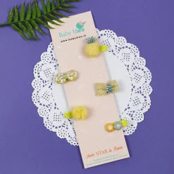 Manto Fruity Hair Clips Set 5 Pcs - Yellow