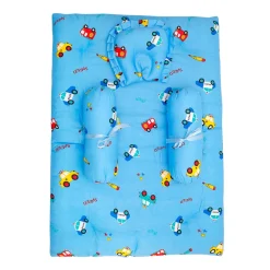Mattress Set With Neck Pillow and Bolsters Catch Me If You Can Blue