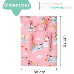 Mattress Set With Neck Pillow and Bolsters Milkaholic Peach