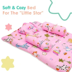 Mattress Set With Neck Pillow and Bolsters Savanna Ooh Na Na Pink