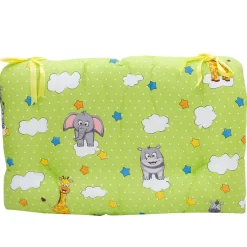 Mattress Set With Neck Pillow and Bolsters Fun In The Jungle Green