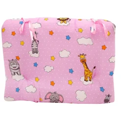 Mattress Set With Neck Pillow and Bolsters Flying Animals Pink
